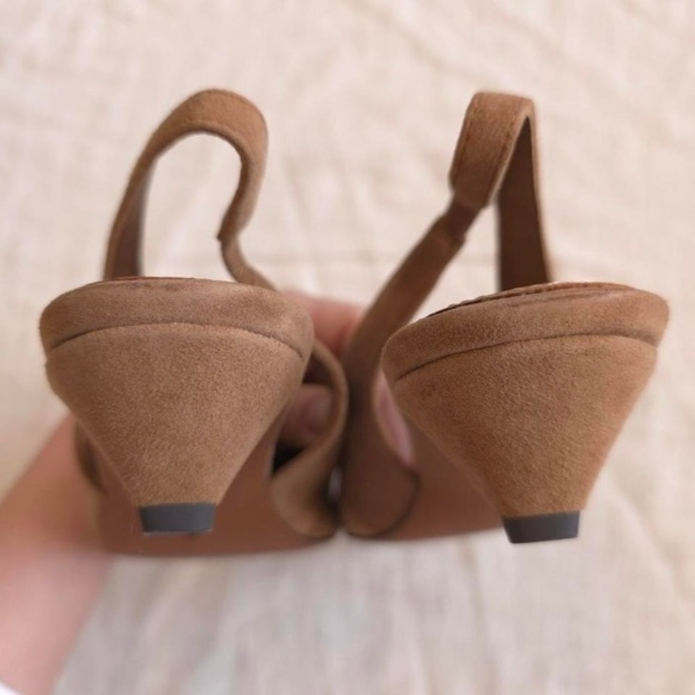 Madewell The Simone Kitten-Heel Slingback Pumps Tan suede‎ 8.5 (NU871) - Picture 5 of 7